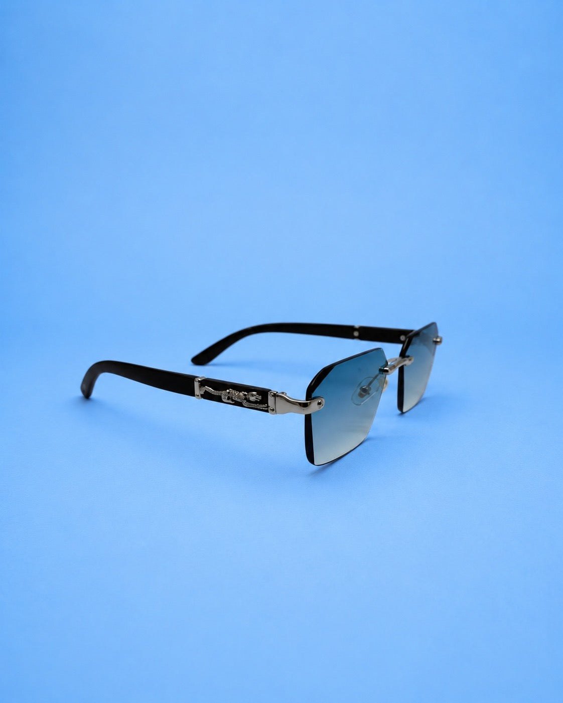 Black Rimless Gradient Sunglasses