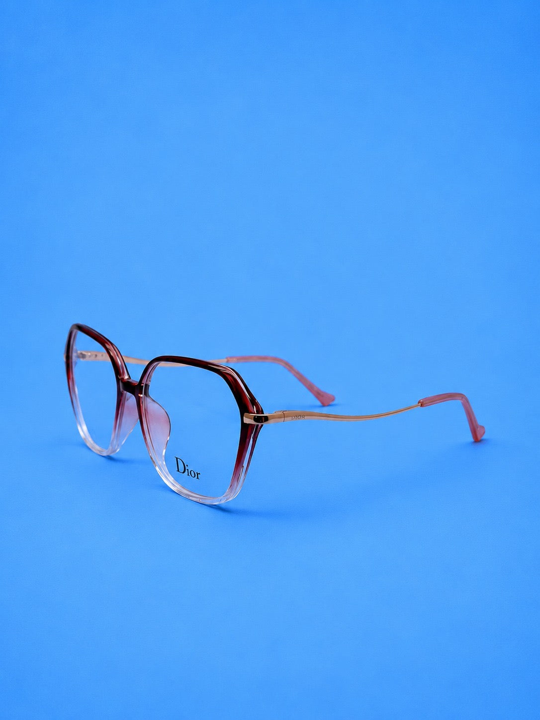 Dior Red Gradient Cat-Eye Optical Frame