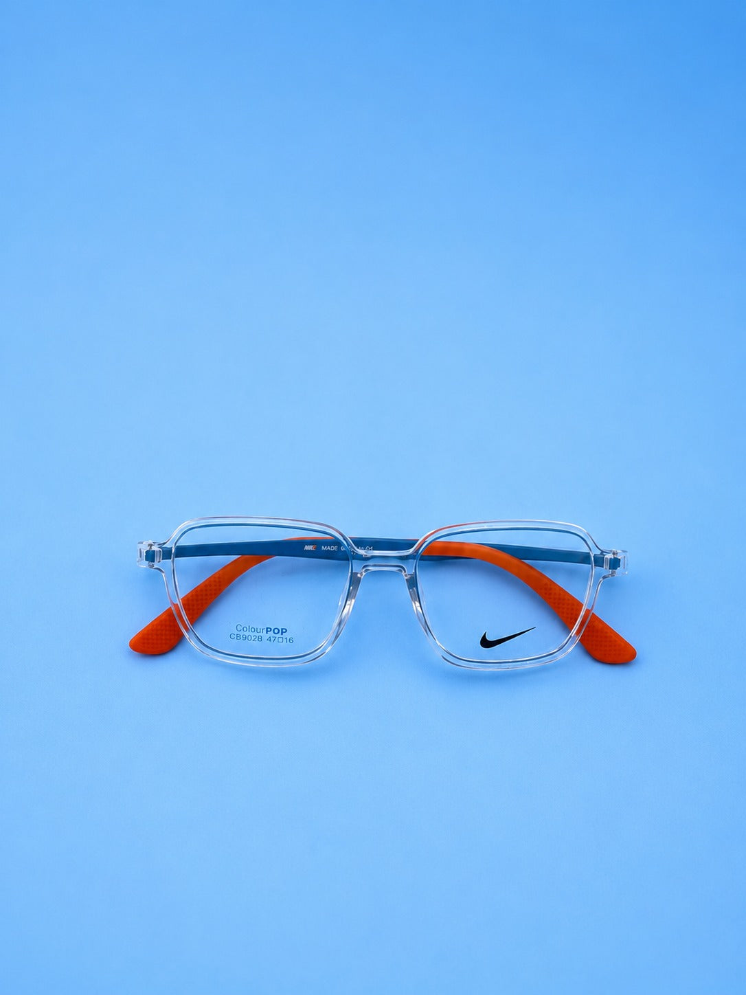 Nike Kids Collection - Square Clear Frame with Orange Accents
