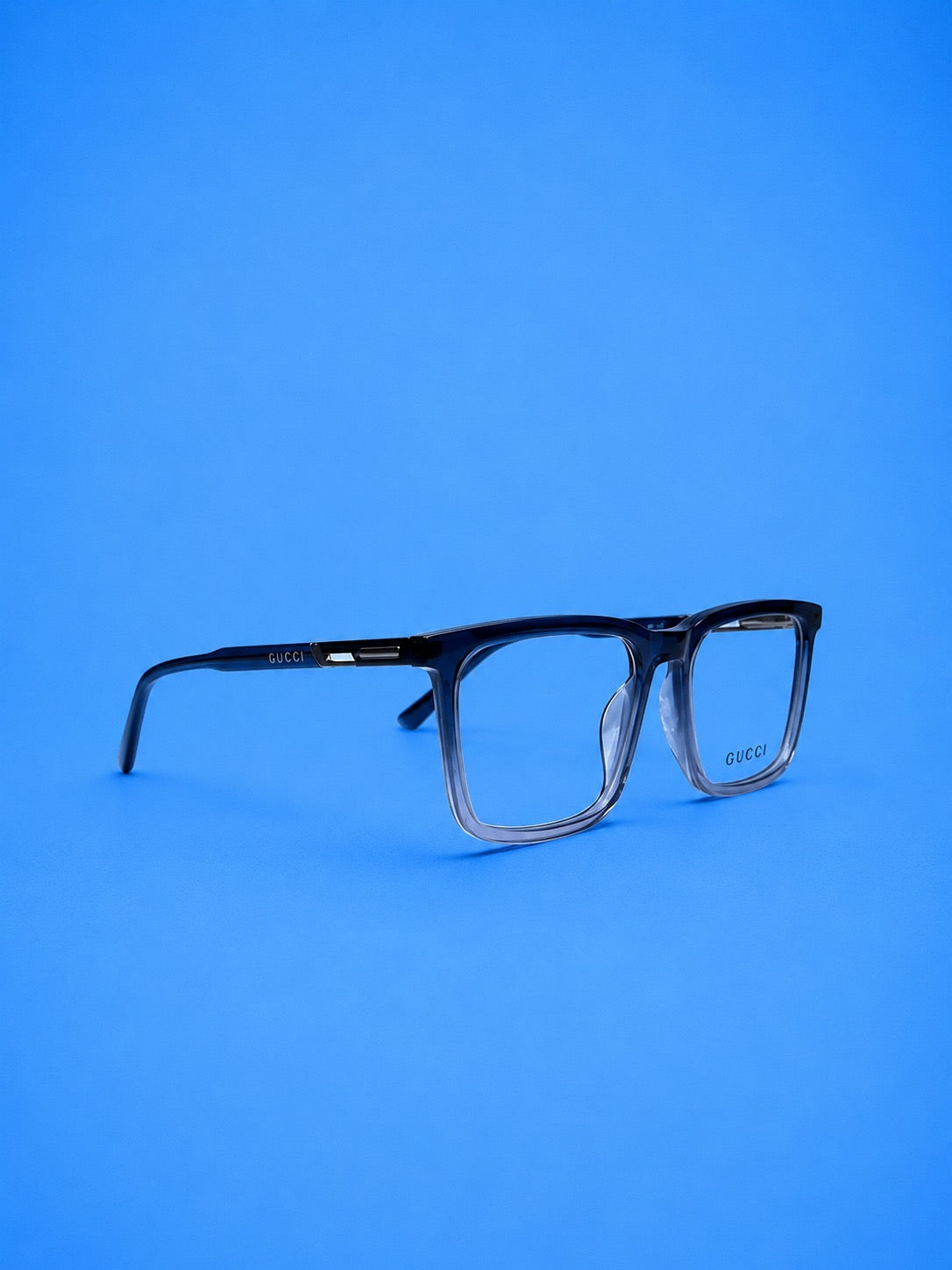 Gucci Blue Gradient Rectangular Optical Frame