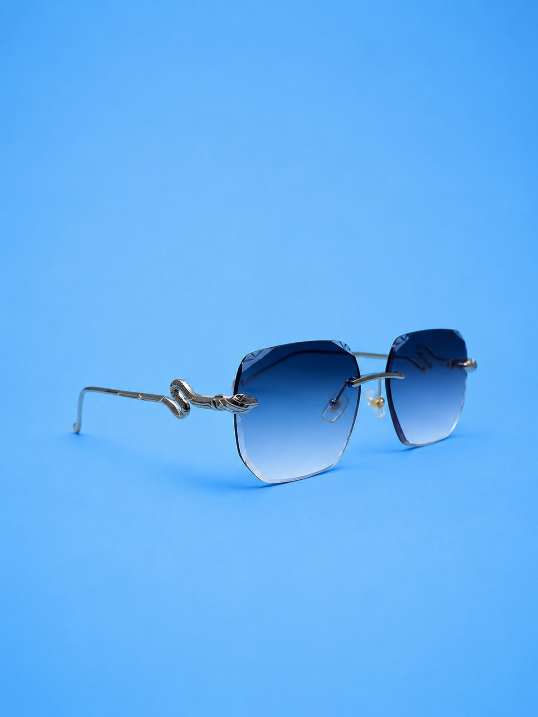 Silver Rimless Gradient Sunglasses