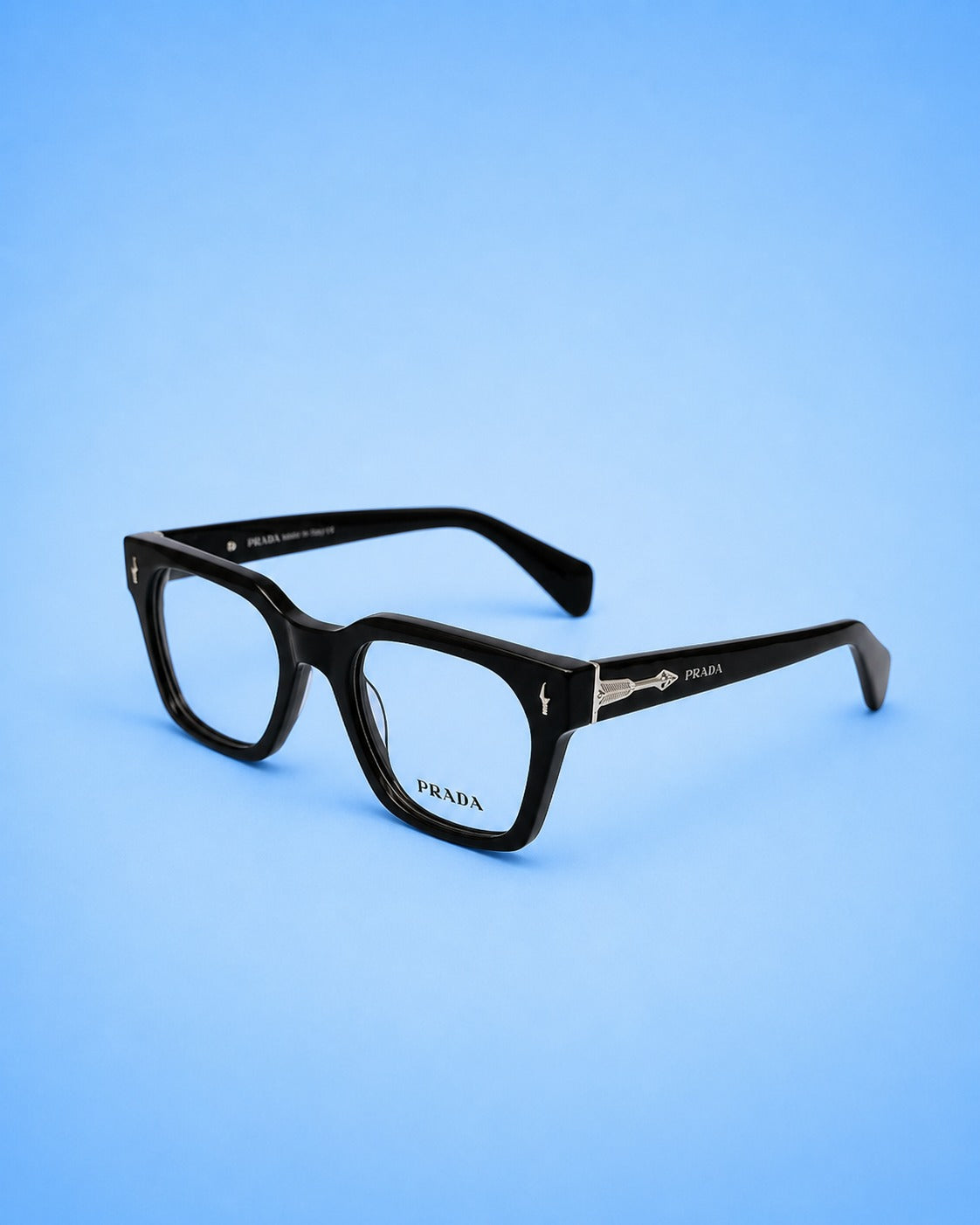 Prada Bold Statement Frame – Gloss Black (Standard Size)