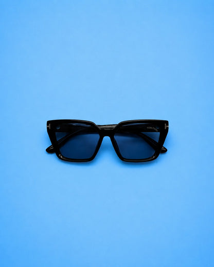 Tom Ford Black Angular Cat-Eye Sunglasses