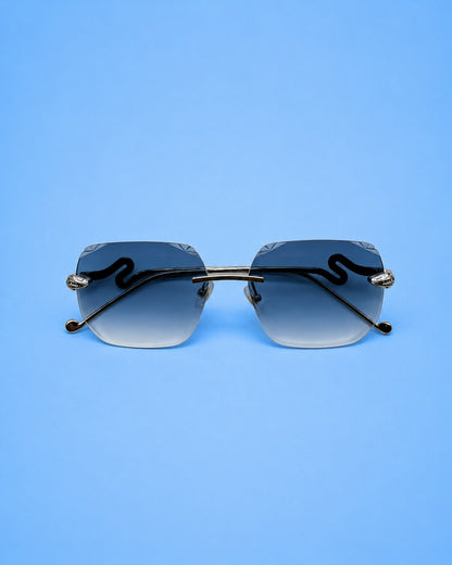 Silver Rimless Gradient Sunglasses