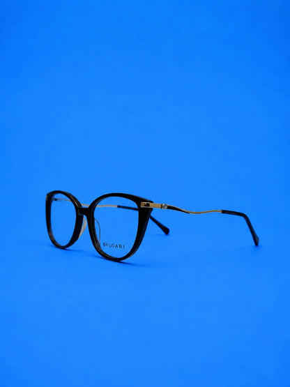 Bvlgari Black Rounded Cat-Eye Optical Frame