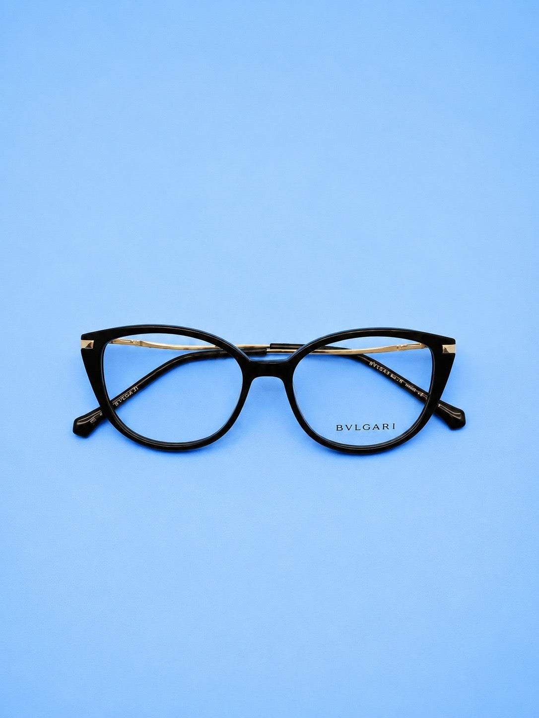 Bvlgari Black Rounded Cat-Eye Optical Frame