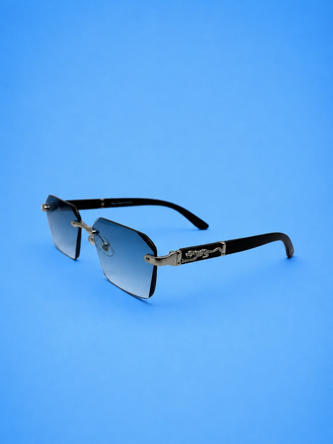 Black Rimless Gradient Sunglasses