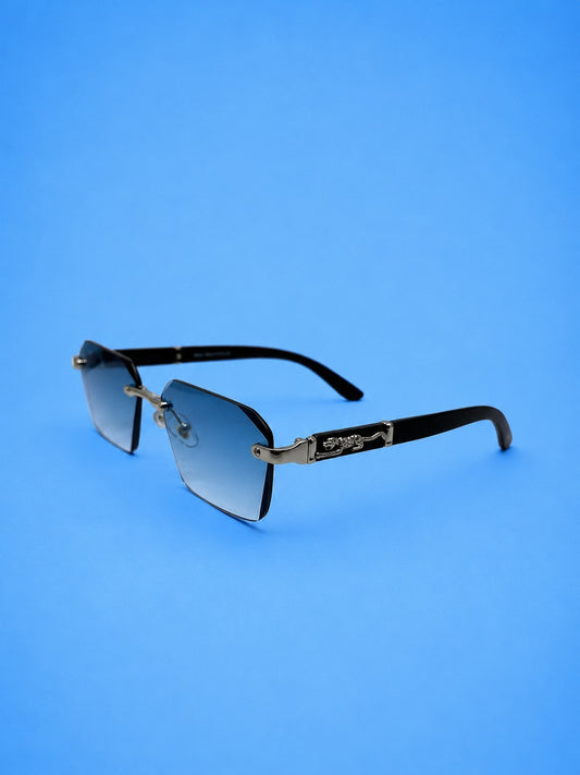Black Rimless Gradient Sunglasses