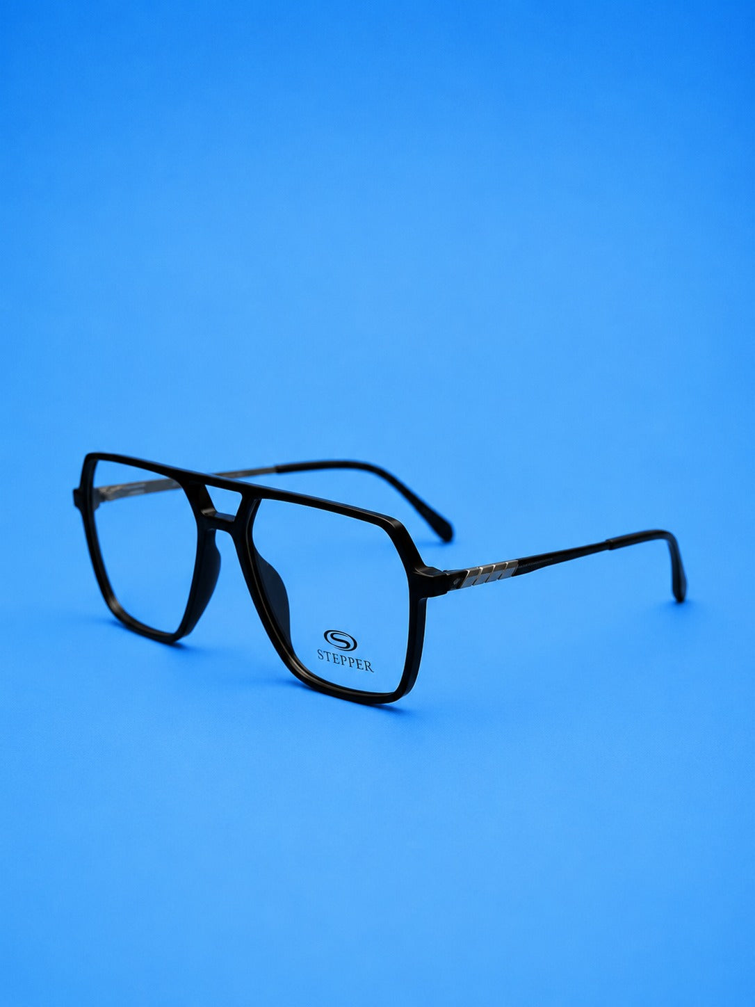 Stepper Black Geometric Optical Frame