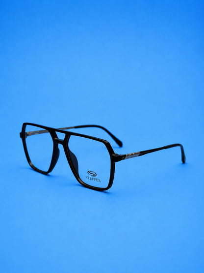 Stepper Black Geometric Optical Frame