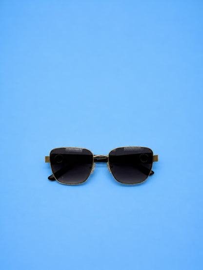 Luxury Square Sunglasses – Black C Gold (Standard Size)