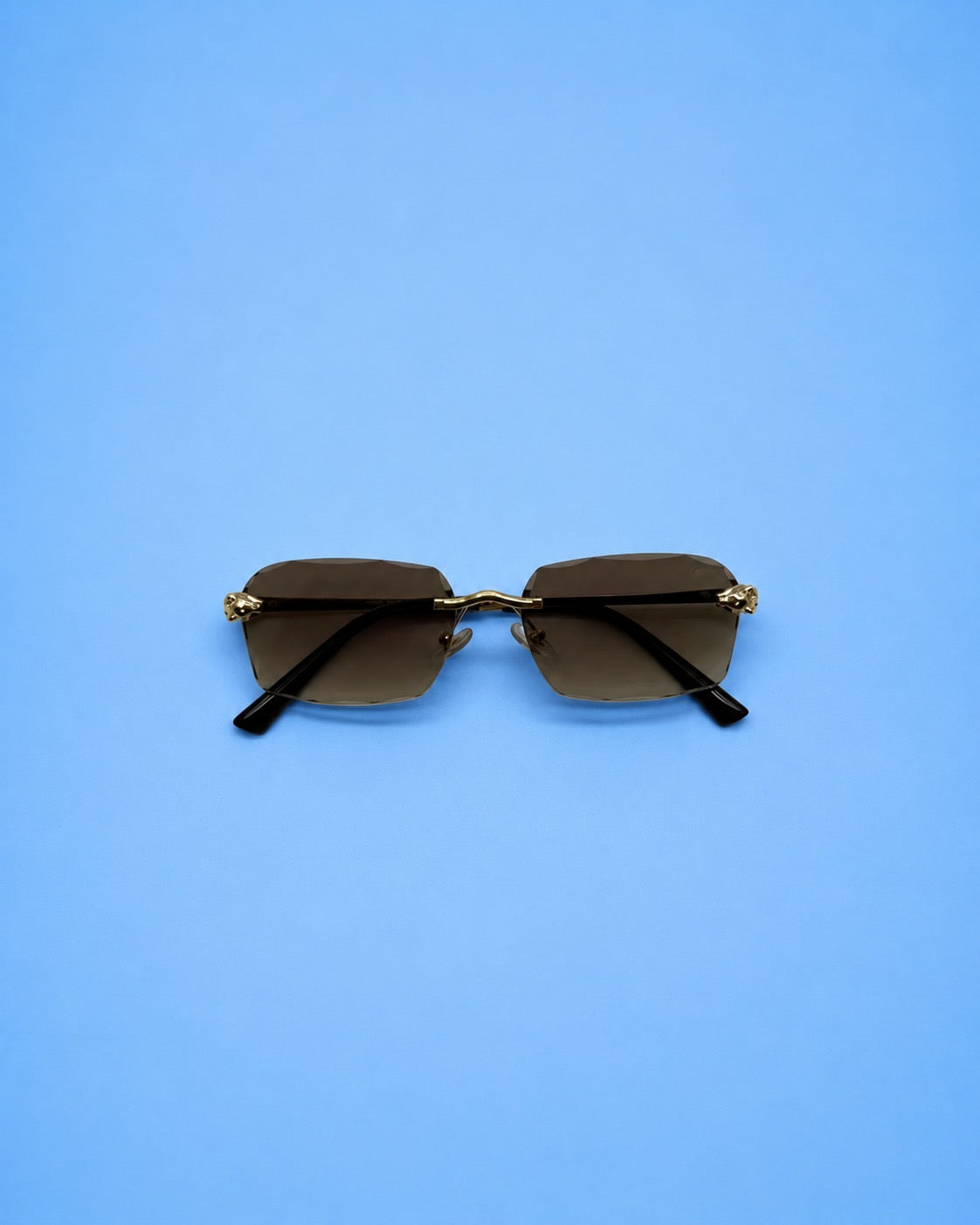 Cartier Gold-Tone Rimless Gradient Sunglasses