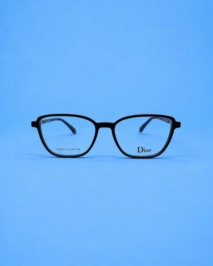 Dior Black Rounded Rectangular Optical Frame
