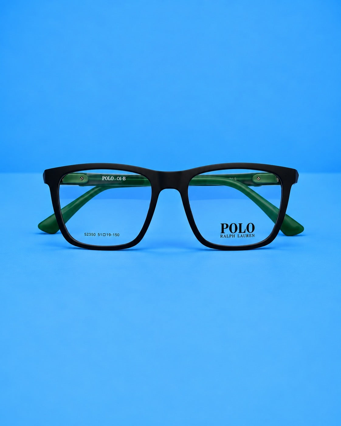 Polo Ralph Lauren Black & Green Rectangular Optical Frame