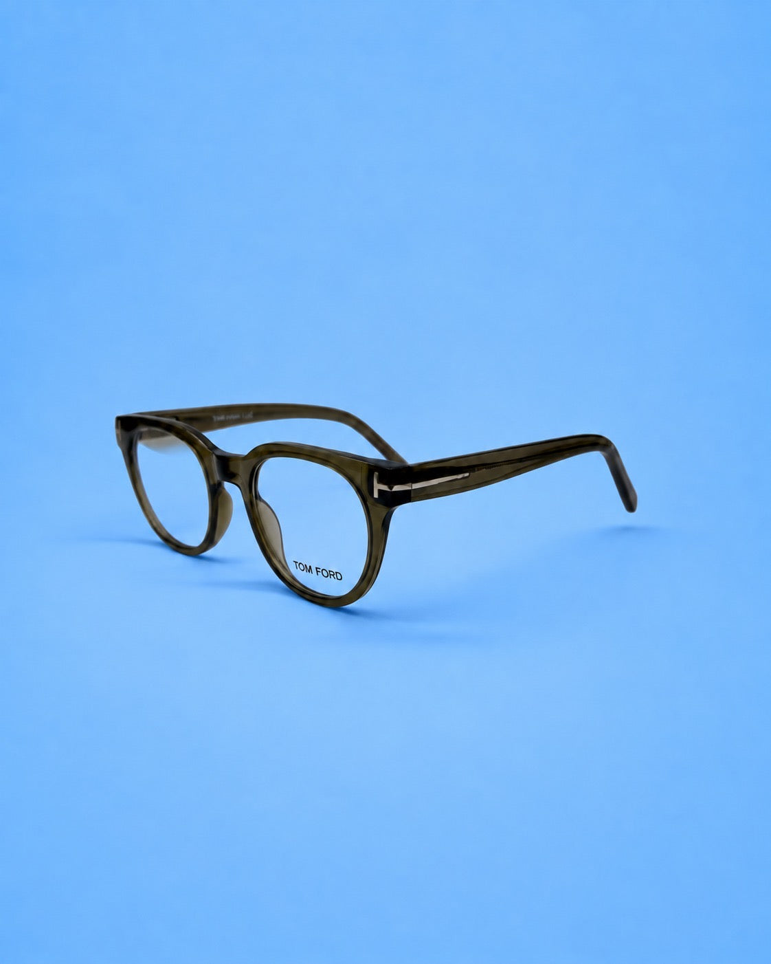 Tom Ford Olive Green Rounded Optical Frame