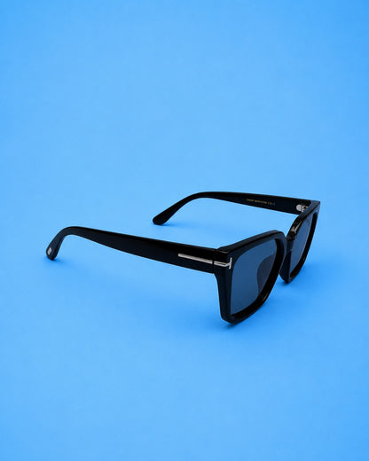 Tom Ford Black Angular Cat-Eye Sunglasses