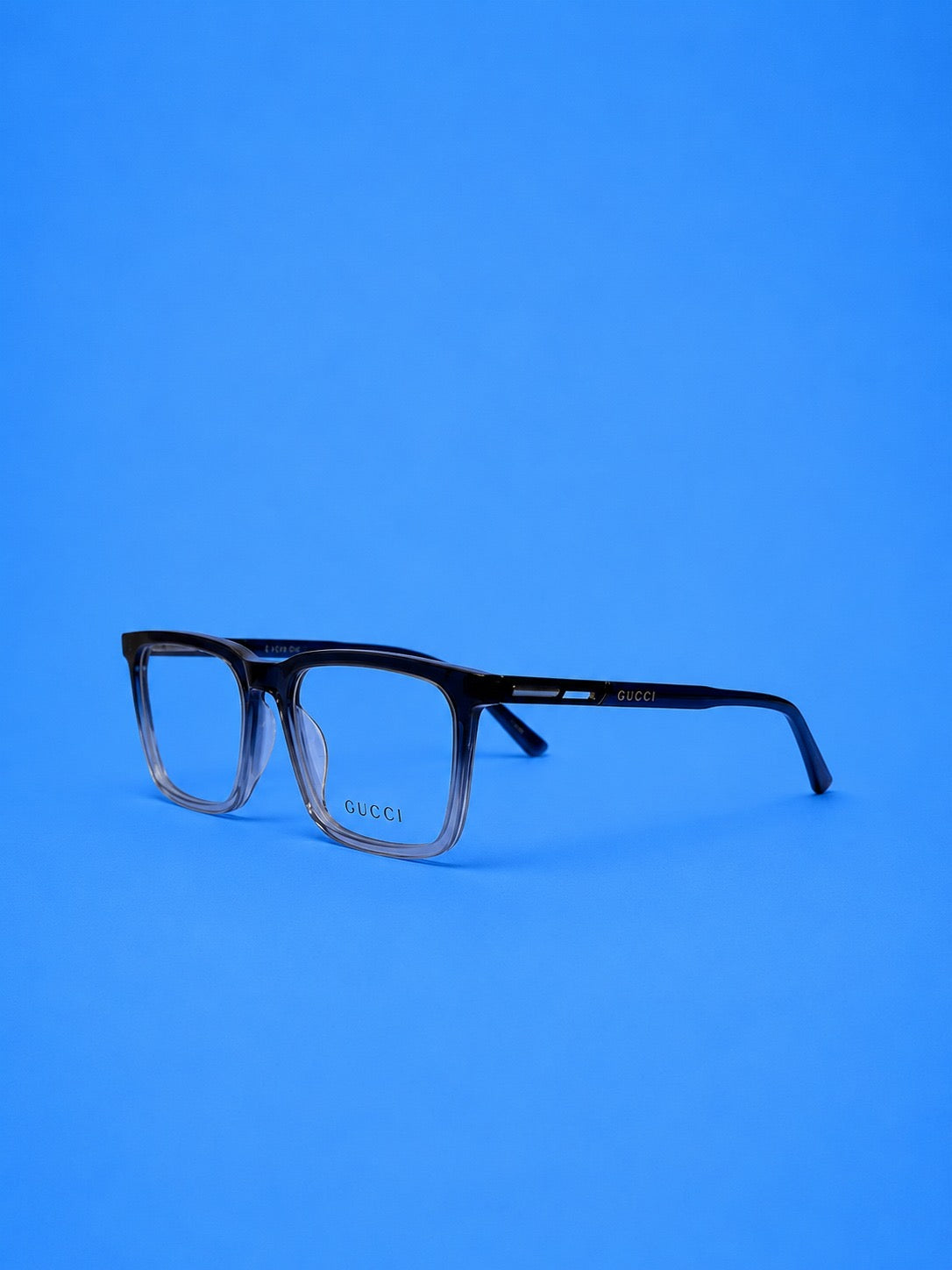 Gucci Blue Gradient Rectangular Optical Frame