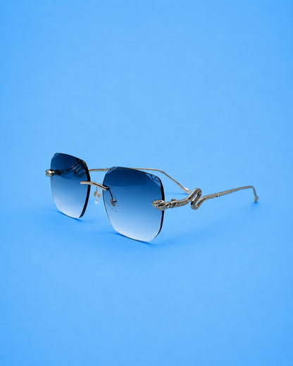 Silver Rimless Gradient Sunglasses