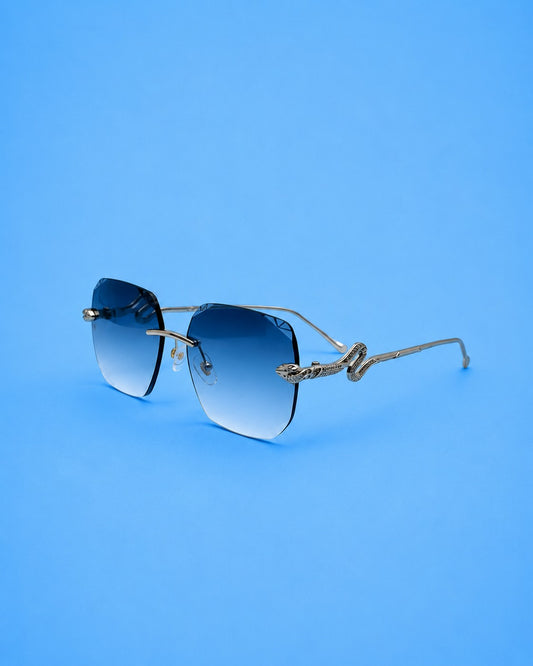 Silver Rimless Gradient Sunglasses