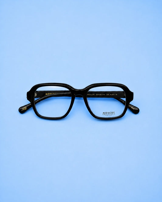 MOSCOT Black Rounded Rectangular Optical Frame