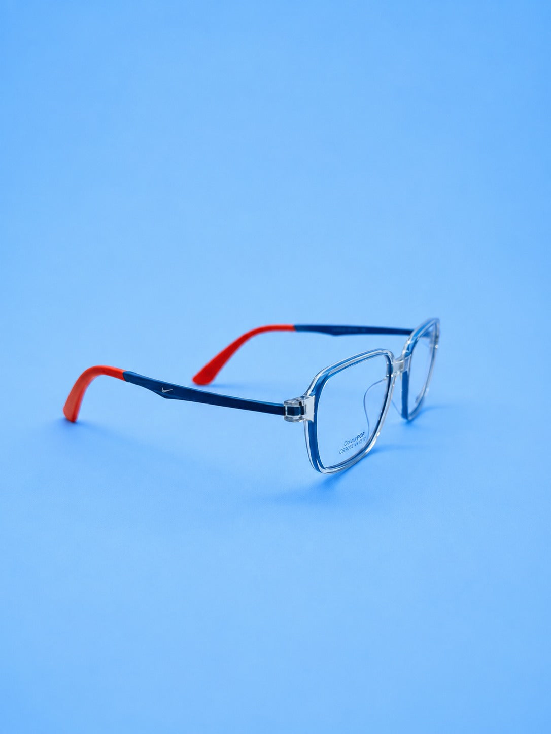 Nike Kids Collection - Square Clear Frame with Orange Accents