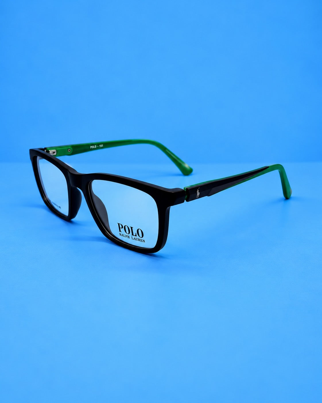 Polo Ralph Lauren Black & Green Rectangular Optical Frame