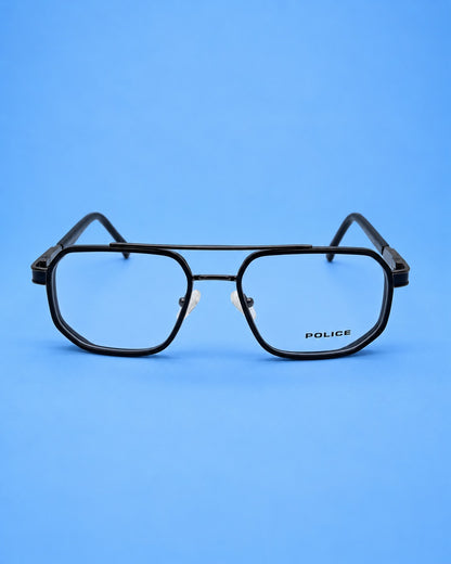 Police Black Geometric Aviator Optical Frame