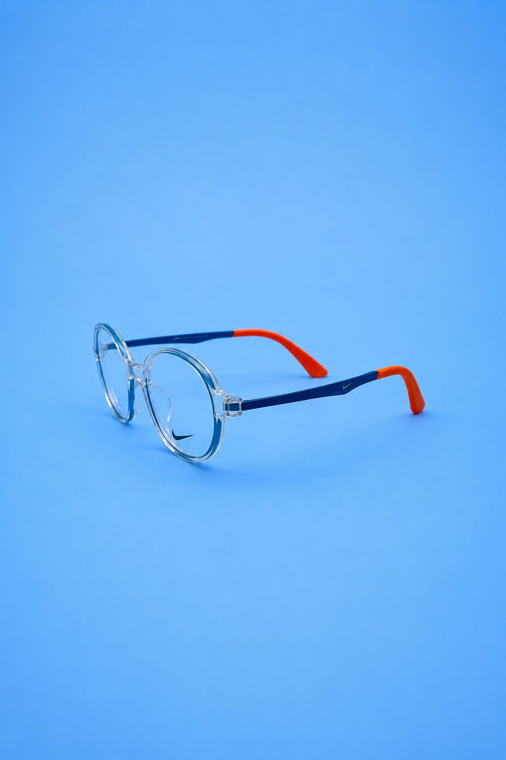 Nike Kids Transparent Round Optical Frame -Blue & Orange