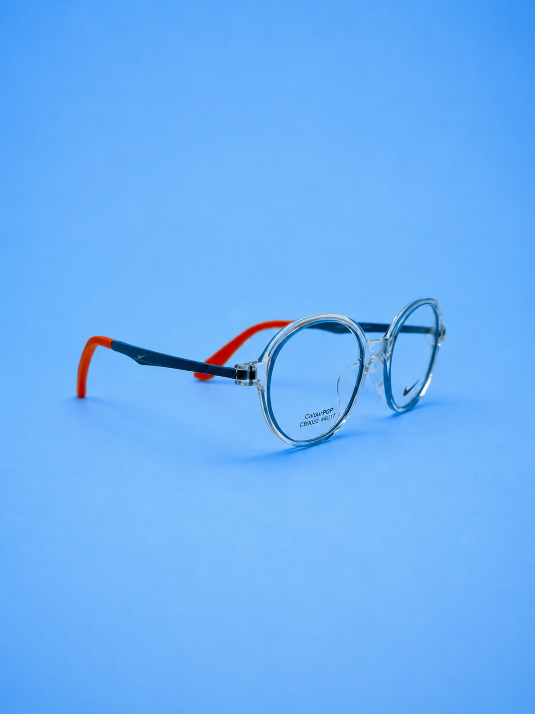 Nike Kids Transparent Round Optical Frame -Blue & Orange