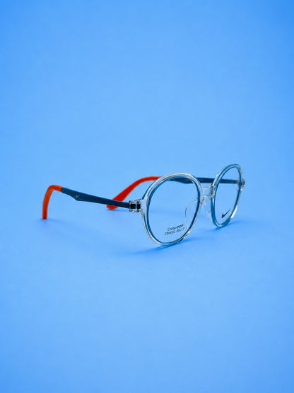 Nike Kids Transparent Round Optical Frame -Blue & Orange