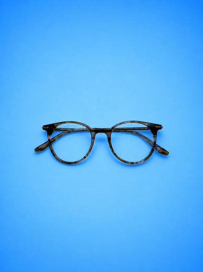 Eye Master Adults 2-in-1 Round Tortoise Eyeglasses with Magnetic Clip-on Frame