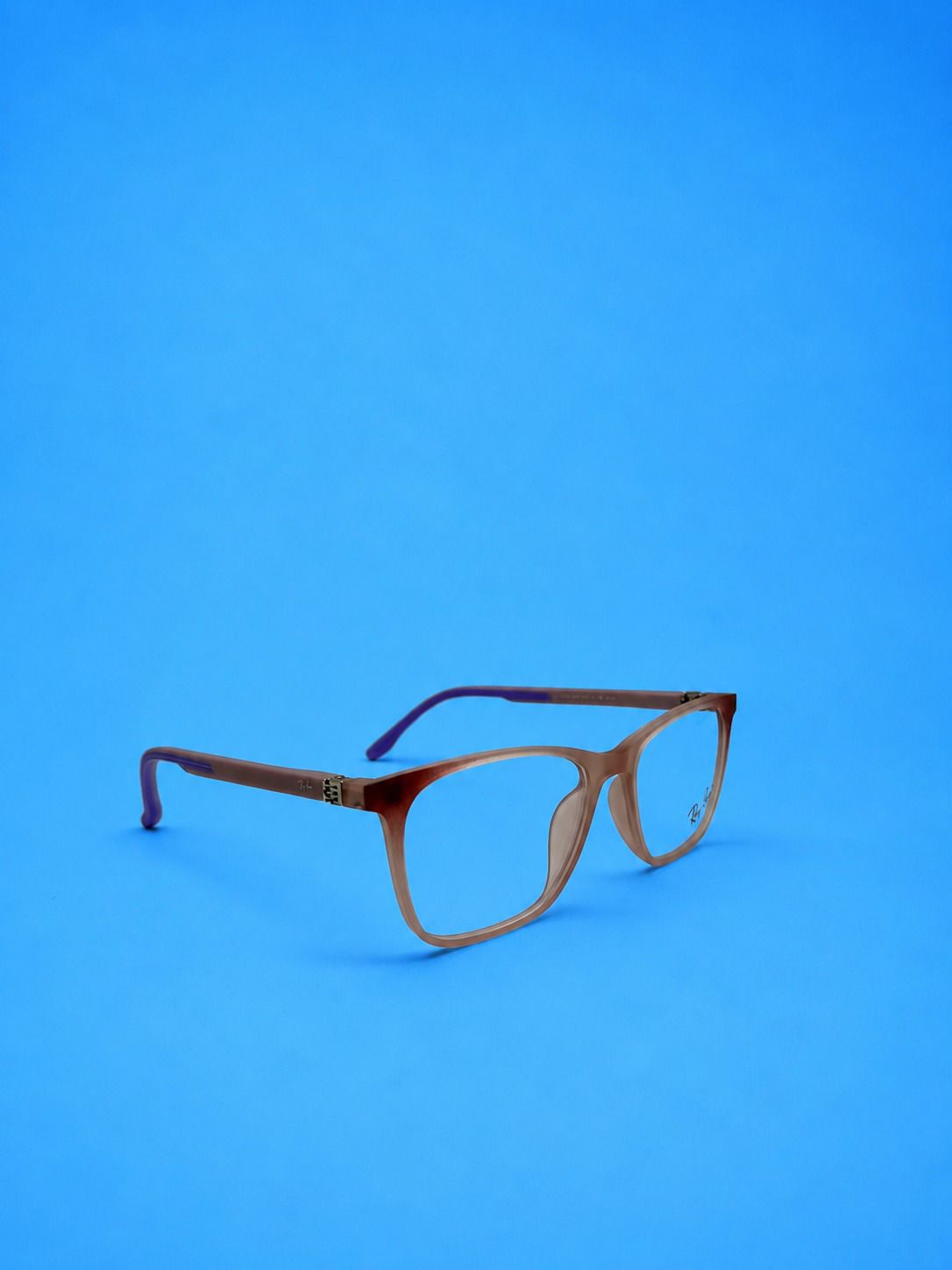 Ray-Ban Style Kids 2-in-1 Square Matte Brown Eyeglasses with Magnetic Clip-on Frame