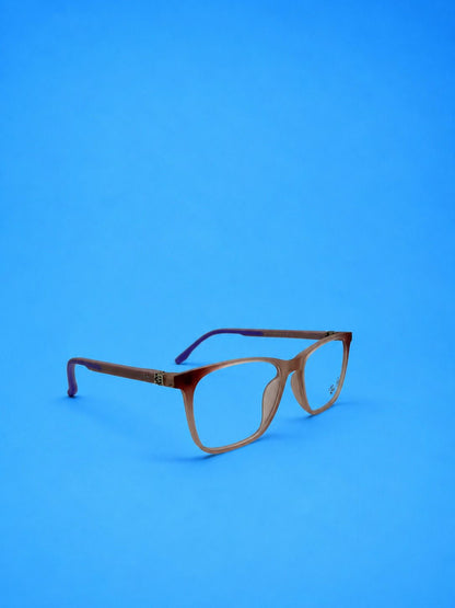Ray-Ban Style Kids 2-in-1 Square Matte Brown Eyeglasses with Magnetic Clip-on Frame