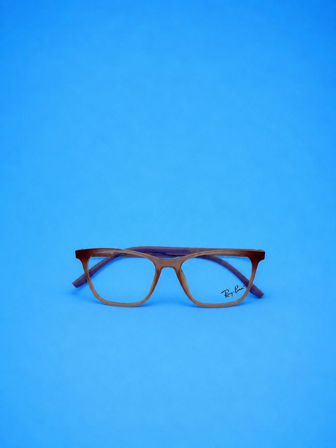 Ray-Ban Style Kids 2-in-1 Square Matte Brown Eyeglasses with Magnetic Clip-on Frame