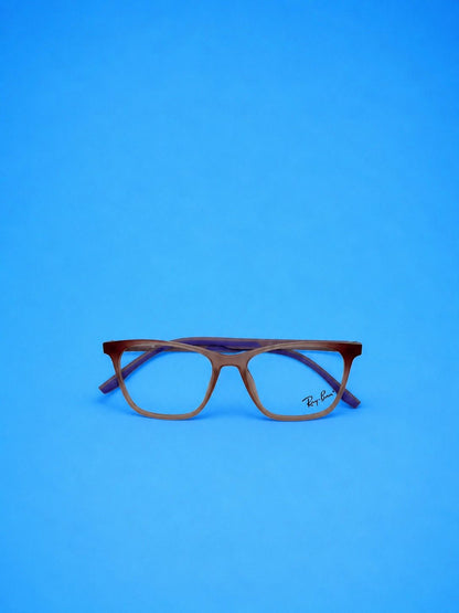 Ray-Ban Style Kids 2-in-1 Square Matte Brown Eyeglasses with Magnetic Clip-on Frame