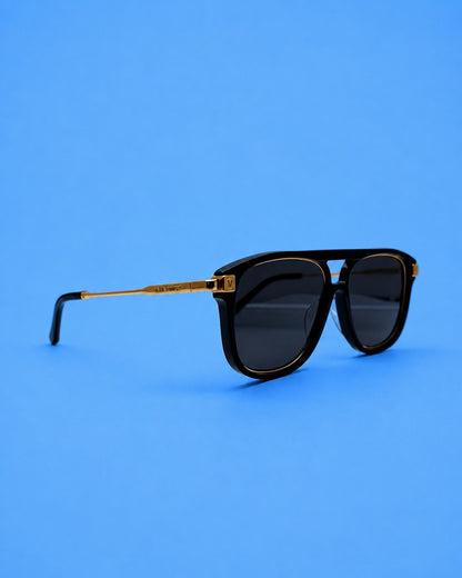 Black & Gold Square Sunglasses