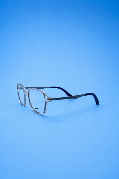 Nike Transparent Blue Rectangular Eyeglasses Frame