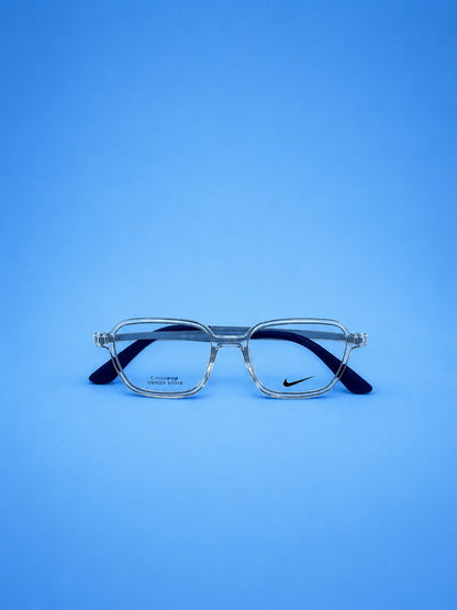 Nike Transparent Blue Rectangular Eyeglasses Frame
