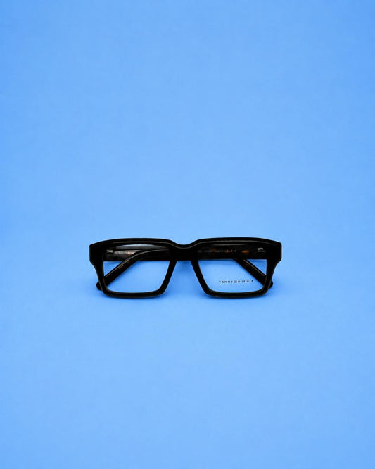 Tommy Hilfiger Black Rectangular Optical Frame