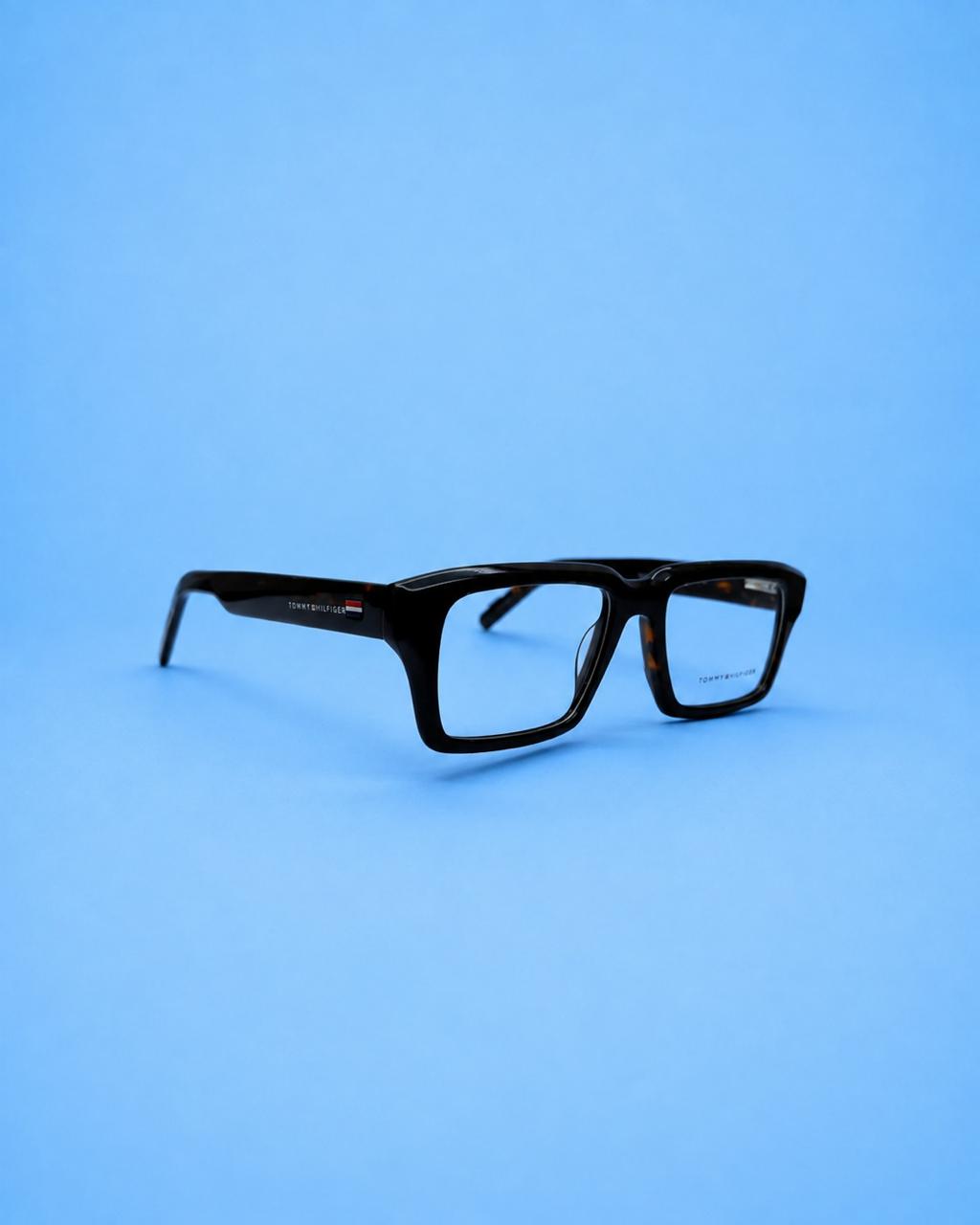 Tommy Hilfiger Black Rectangular Optical Frame