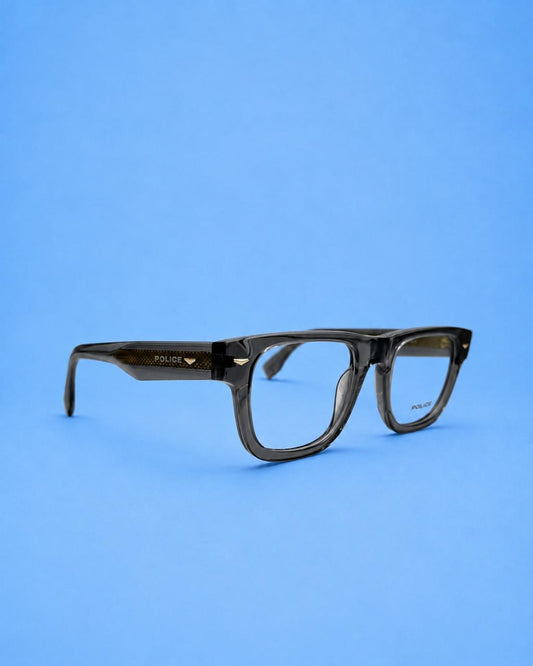 Police Smoke Grey Rectangular Optical Frame
