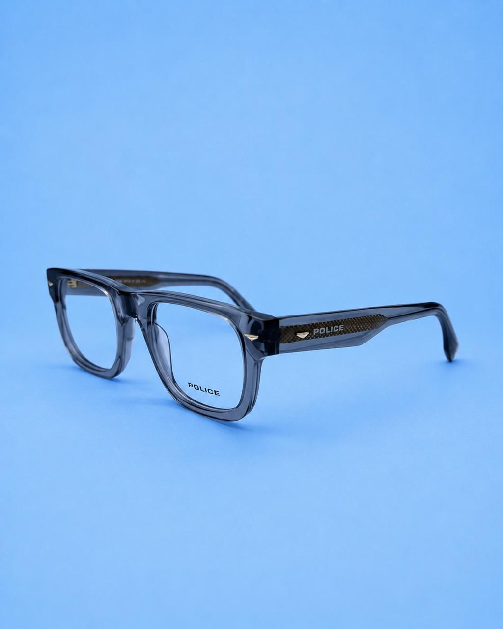 Police Smoke Grey Rectangular Optical Frame