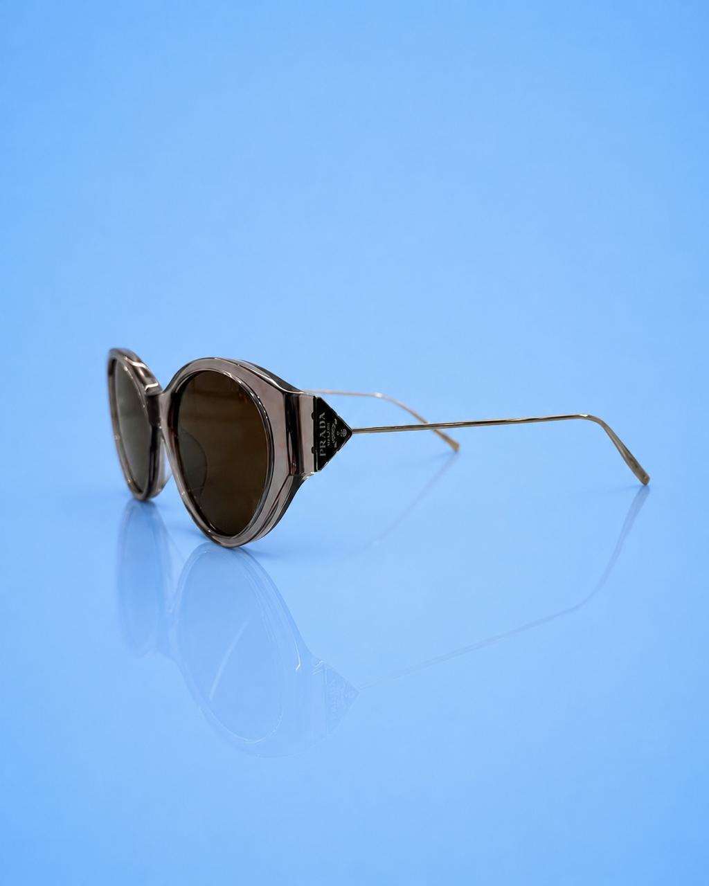 Prada Smoke Grey Oval Cat-Eye Sunglasses