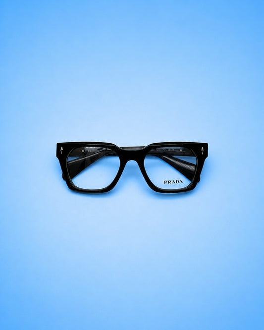 Prada Bold Statement Frame – Gloss Black (Standard Size)